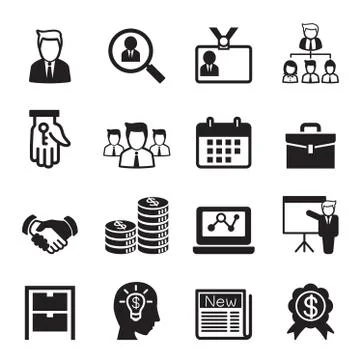 Business icon set Illustrazione stock