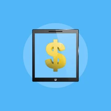 Business icon, tablet PC computer illustration Stock Illustration