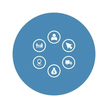 Business Icon Vector flat design style Stock Illustration