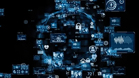 Business icon057GUI (Graphical User Interface). Software screen in cyberspace. Stock Footage 130059072