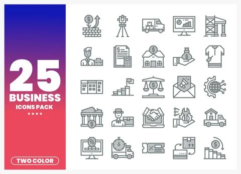 Business Icons Pack - Vector Graphics Stock Illustration