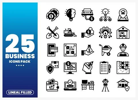 Business Icons Pack for Website and App Design Stock Illustration