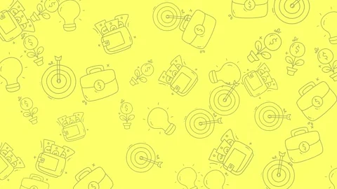 Business Icons Pattern Background - Targets, Briefcases, and Ideas. Stock Footage 321850598
