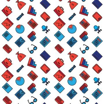 Business icons seamless pattern Stock Illustration