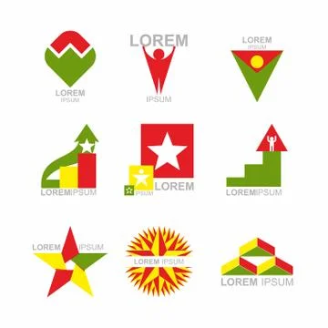 Business Icons Set. Design elements for business templates. Collection of log Stock Illustration
