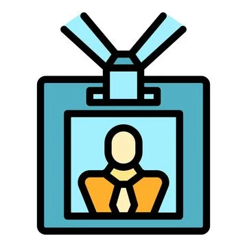 Business id card icon vector flat Stock Illustration