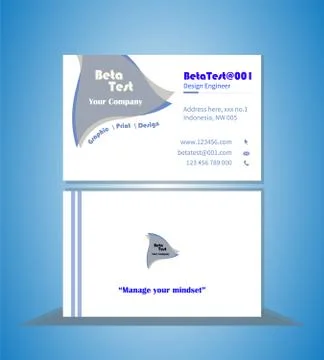 Business ID Card template with Blue Star Design Stock Illustration