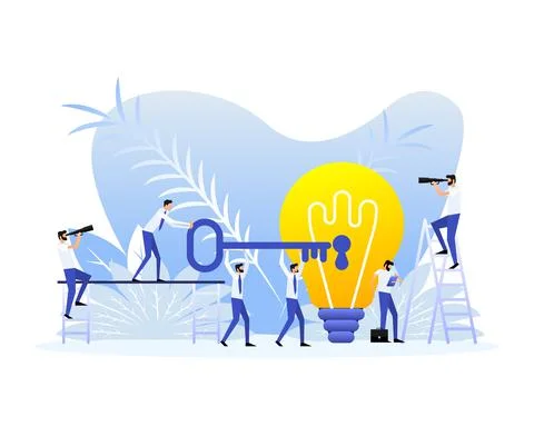 Business idea, idea creative, finding solution. Vector illustration. Stockillustratie