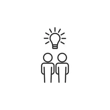 Business idea line icon with editable stroke. Simple black outline symbol. Stock Illustration
