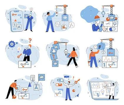Business idea. Project management is structured approach to implementing イラスト素材