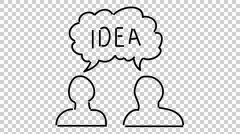 Business Idea Sharing line drawing color illustration animation transparent Stock Footage 43699786