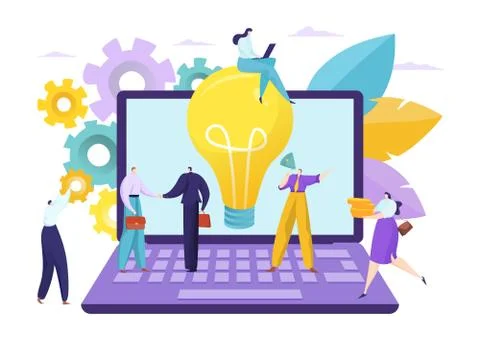 Business idea teamwork creative concept, vector illustration People team Stockillustratie