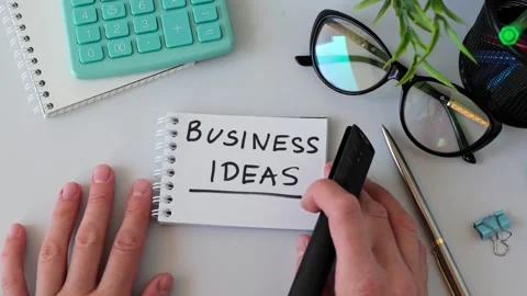 Business Idea text on written on a notepad with a marker lying Stock Footage 250951864
