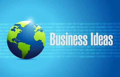 Business ideas binary globe sign concept Stock Illustration