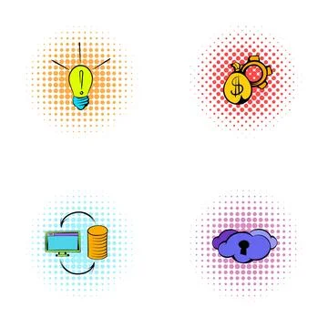 Business ideas data and cloud security concepts Stock Illustration