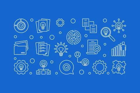 Business Ideas vector creative illustration in outline style Stock Illustration