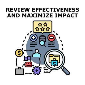 Business impact analysis and performance effectiveness review Stock Illustration