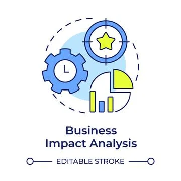 Business impact analysis multi color concept icon Stock Illustration
