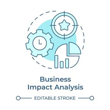 Business impact analysis soft blue concept icon Stock Illustration