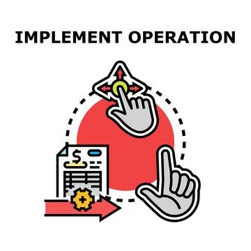 Business implementation operation planning process controlling Stock Illustration
