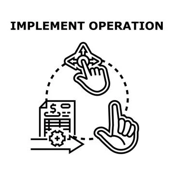 Business implementation operation planning process controlling Stock Illustration