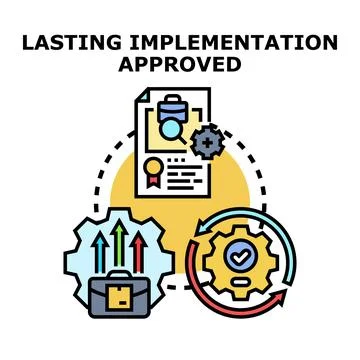Business implementation process approval plan concept Stock Illustration