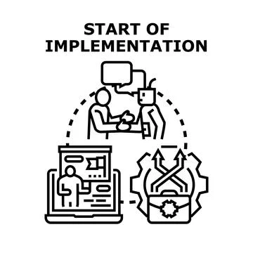 Business implementation project beginning a new venture イラスト素材