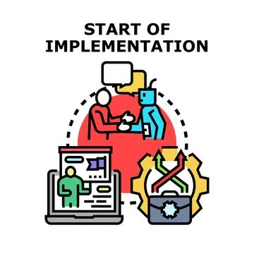 Business implementation project beginning a new venture Stock Illustration