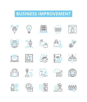 Business improvement vector line icons set. Optimization, Performance Stock Illustration