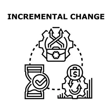Business incremental change process increasing success and growth Illustrazione stock