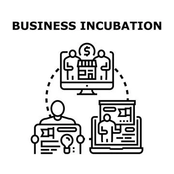 Business incubation process developing startup company projects Stock Illustration
