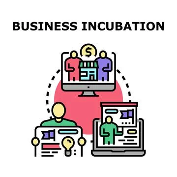 Business incubation process developing startup company projects Stock Illustration