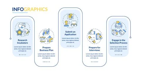 Business incubator rectangle infographic vector Illustrazione stock