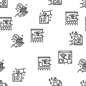 Business Incubator Vector Seamless Pattern Illustrazione stock