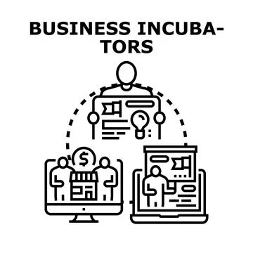 Business incubators scheme supporting startup entrepreneurs development Stock-Illustration
