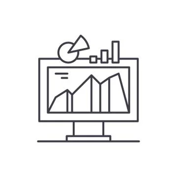 Business indicator system line icon concept. Business indicator system vector Illustrazione stock