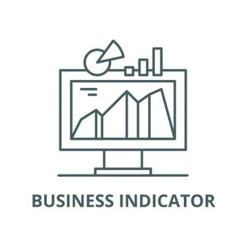Business indicator system vector line icon, linear concept, outline sign, symbol Illustrazione stock