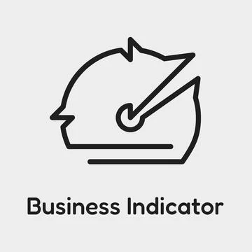 Business indicator vector line icon speedometer gauge continuous line art Stock Illustration