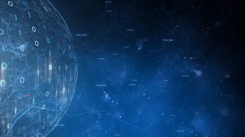 Business info graph with binary data background Stock Footage 127397007