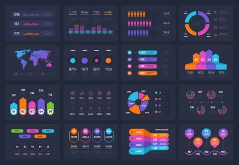 Business infograph elements. Workflow chart financial diagram timeline flowchart 스톡 일러스트