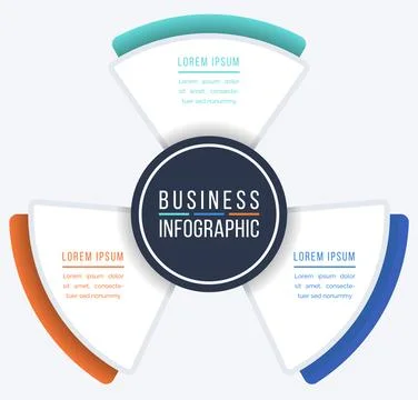 Business Infographic 3 Steps, objects, elements or options infographics design Stock Illustration