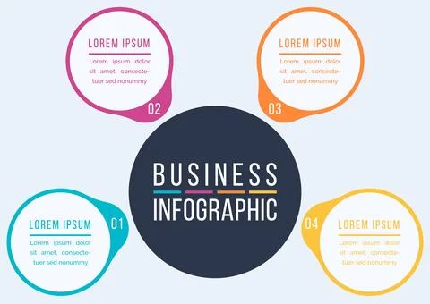 Business Infographic 4 Steps for Data Visualization Stock Illustration