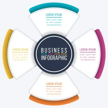 Business Infographic 4 Steps, objects, elements or options infographics design Stock Illustration
