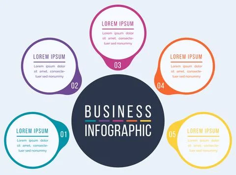 Business Infographic 5 Steps for Data Visualization Stock Illustration