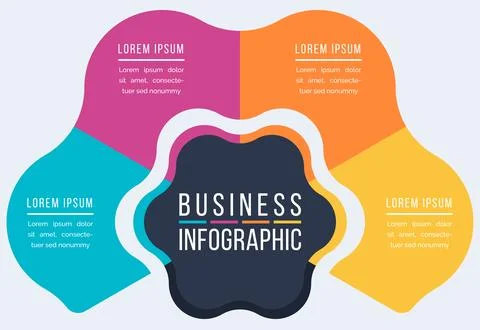 Business Infographic design 4 steps information Иллюстрация