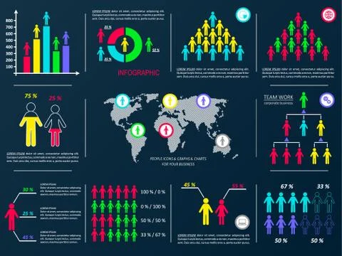 Business infographic design elements 스톡 일러스트