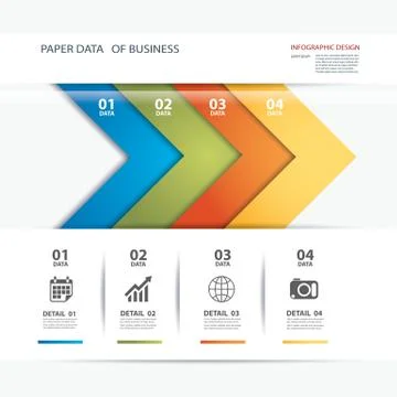 Business infographic element data template flat design Stock Illustration