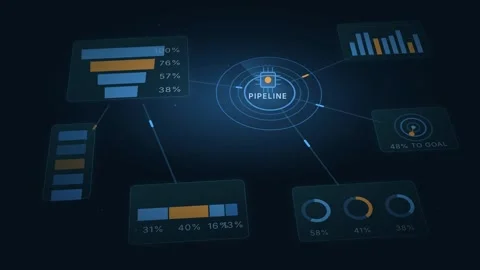Business Infographic Pipeline Visualization Data Analytics Charts Horizontal Stock Footage 344778188