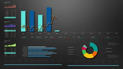 Business Infographic Presentation Display Screen Stock Footage 234095763