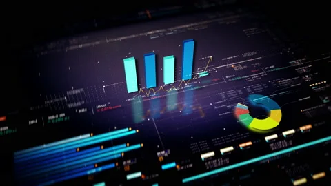 Business Infographic Presentation Display Screen Stock Footage 236352031